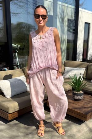 Laundry B Victoria Stretch Broderie Cami Wild Rose